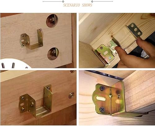 Miniatura 4 de Accesorios de riel de cama, bisagra de cama, herrajes para marco de cama, soportes de riel de cama de 1.6 pulgadas para conectar a madera, cabeceros