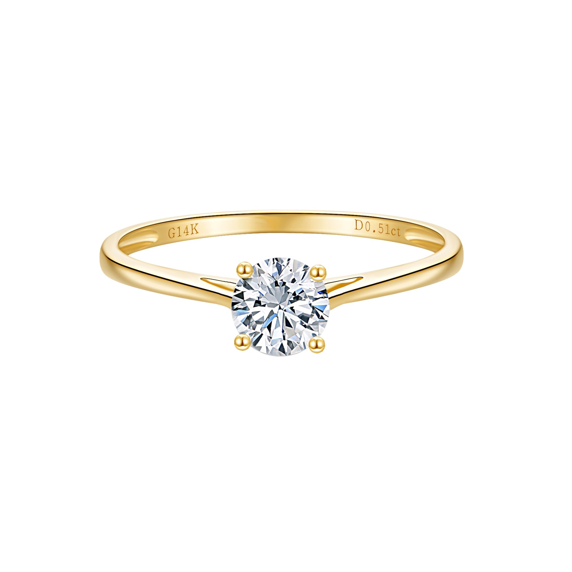 IGI Certified LAB Grown Diamond Engagement Rings in 14K Yellow Gold