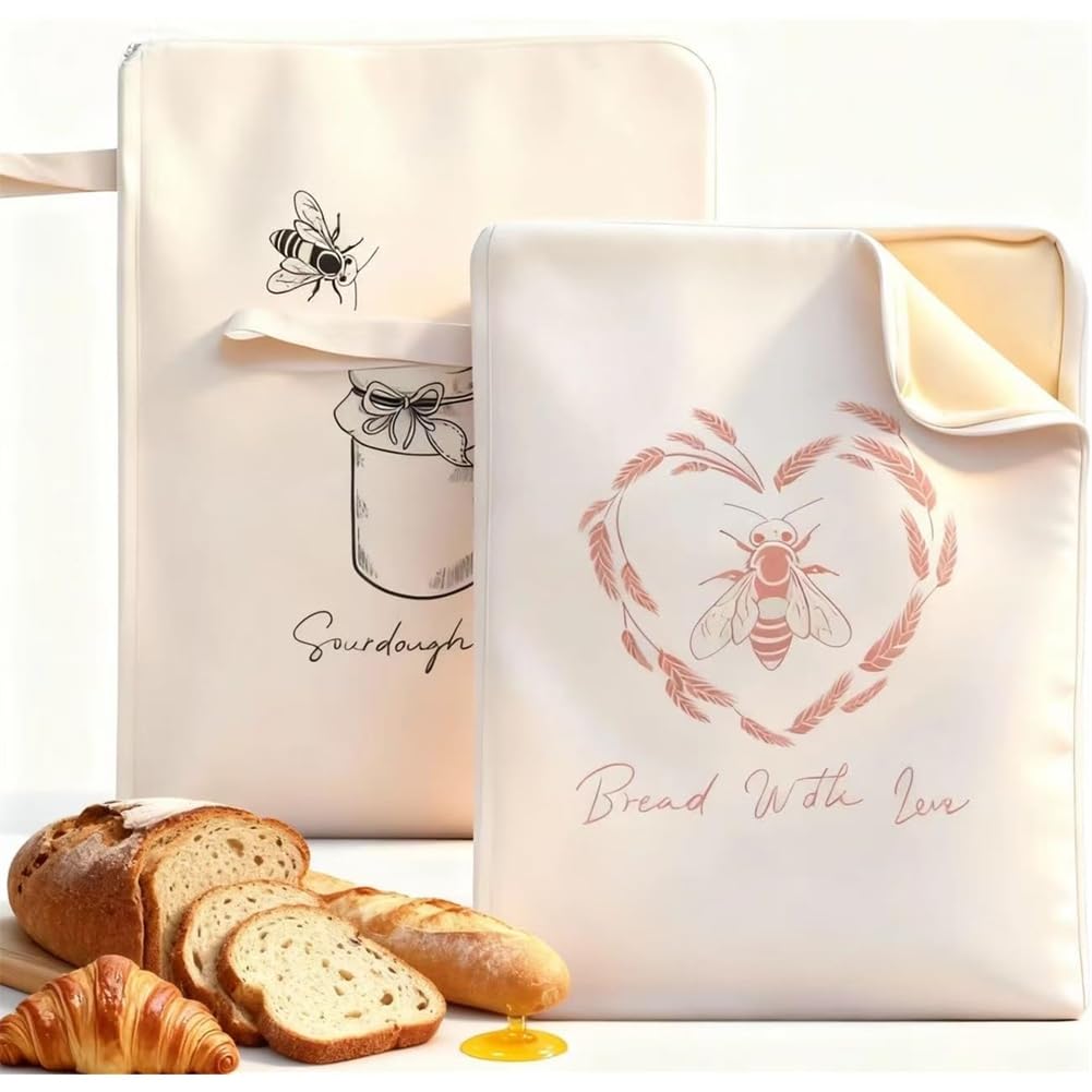 Hndhbfgrt Bread Bag Beeswax Fruit Bread Preservation Bag 1 Set/2 Pcs Double-Layer Built-in Reusable