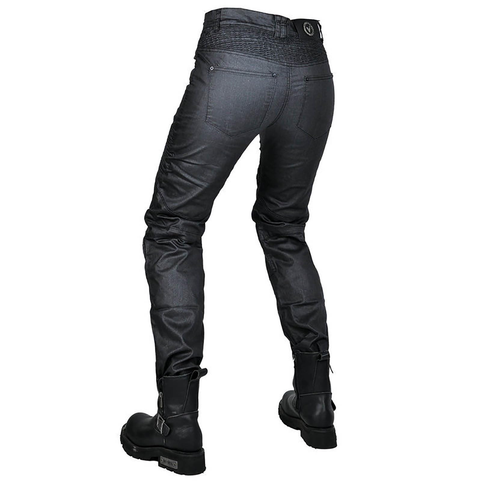 Generisch Pantaloni da moto da donna, slim fit, elasticizzati, in denim, impermeabili, con protezioni rimovibili per ginocchia e fianchi, con protezioni