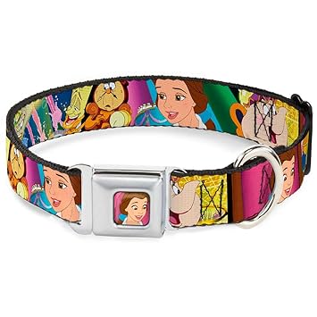 Buckle-Down DC-WDY138-M DYEL Surprised Belle Full Color Pink Dog Collar, Medium/11-17