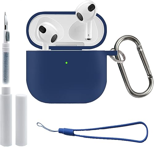 Geeice Funda para AirPods 3 con kit de limpieza y cordón, funda protectora completa 3 en 1 de silicona suave con llavero, bolígrafo de limpieza y disponible en Yaxa Colombia