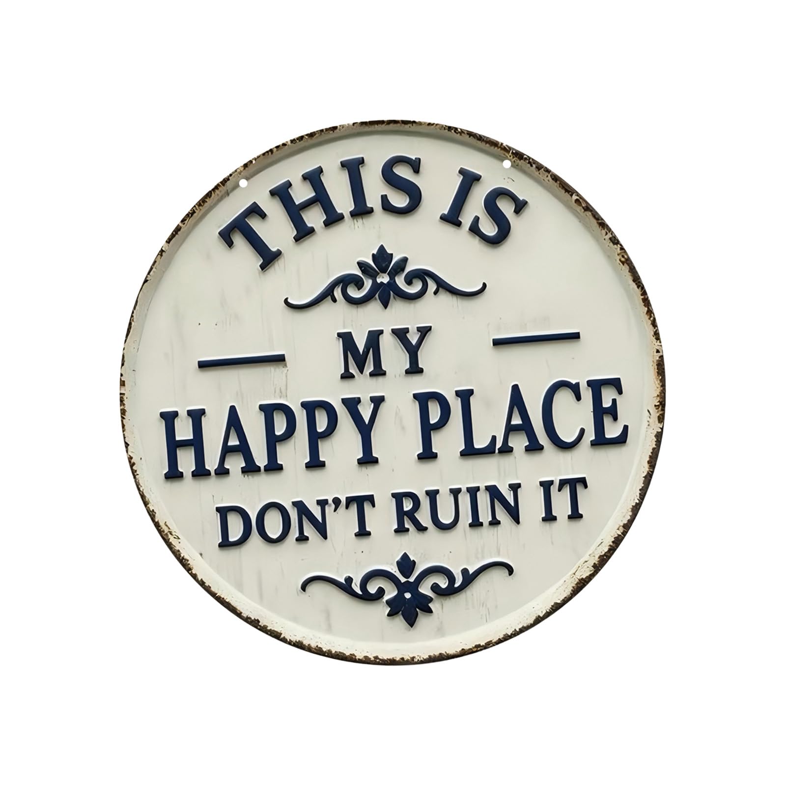 Metal Welcome Sign This Is My Happy Place Do Not Ruin It for Garden Wall Front Door Decor Humorous Gift