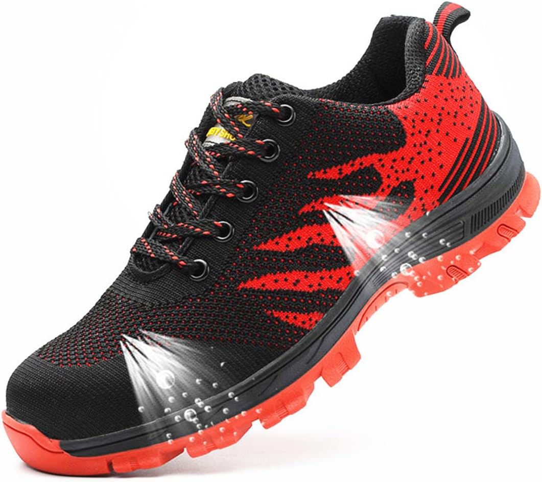 Women’s Steel Toe Shoes Breathable Puncture Proof Construction Industrial Sneakers Lightweight Work Safety Shoes