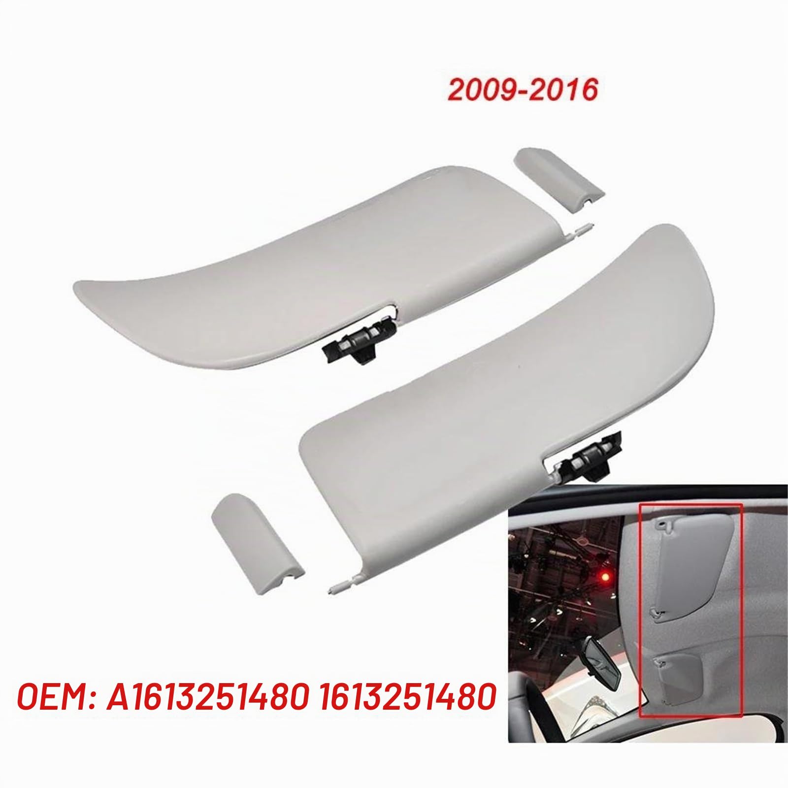 Aletta Parasole Per Auto - Per Citroën C3 II Per Zenith (2009-2016) - Codice A1613251480 / 1613251480 - Parasole Interno Parasole Parabrezza(Sinistra)
