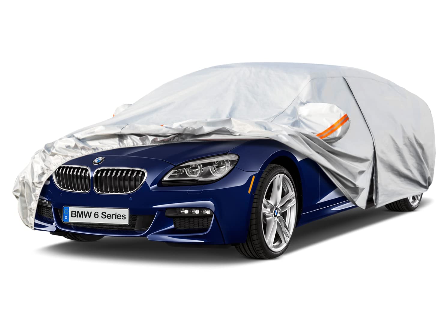 Kayme Funda para coche de 6 capas, impermeable, transpirable, ajuste personalizado para BMW Serie 6 (1976-2025), cubierta completa para exteriores, protección contra el sol, la lluvia, los rayos UV
