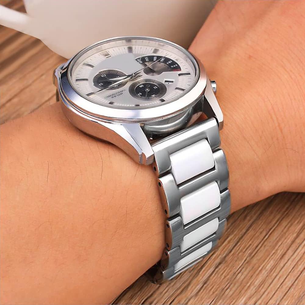 JBR Replacement Watch Band High-End Metal Ceramic Watch Strap Solid Stainless Steel Quick Release Watch Bracelet with Butterfly Buckle 14mm 16mm18mm 20mm 22mm