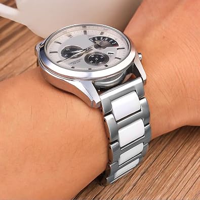 JBR Replacement Watch Band High-End Metal Ceramic Watch Strap Solid Stainless Steel Quick Release Watch Bracelet with Butterfly Buckle 14mm 16mm18mm 20mm 22mm