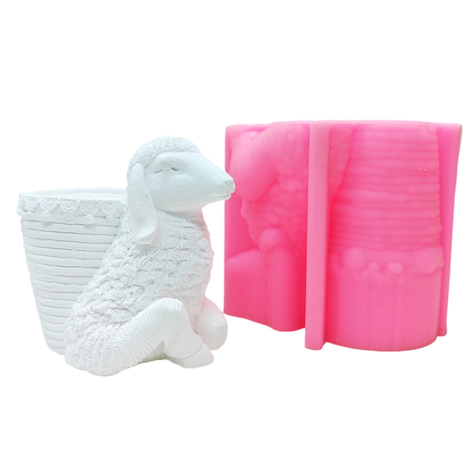 Adorable molde decorativo de silicona para macetas de suculentas, diseño de ovejas de dibujos animados para macetas y bolígrafos suculentas