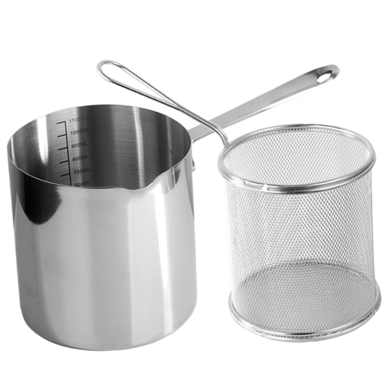 Alipis Freidora de Acero Inoxidable Cesta para Freír Alimentos Utensilios de Cocina Útiles para Freír Casa para Cocina Familiar