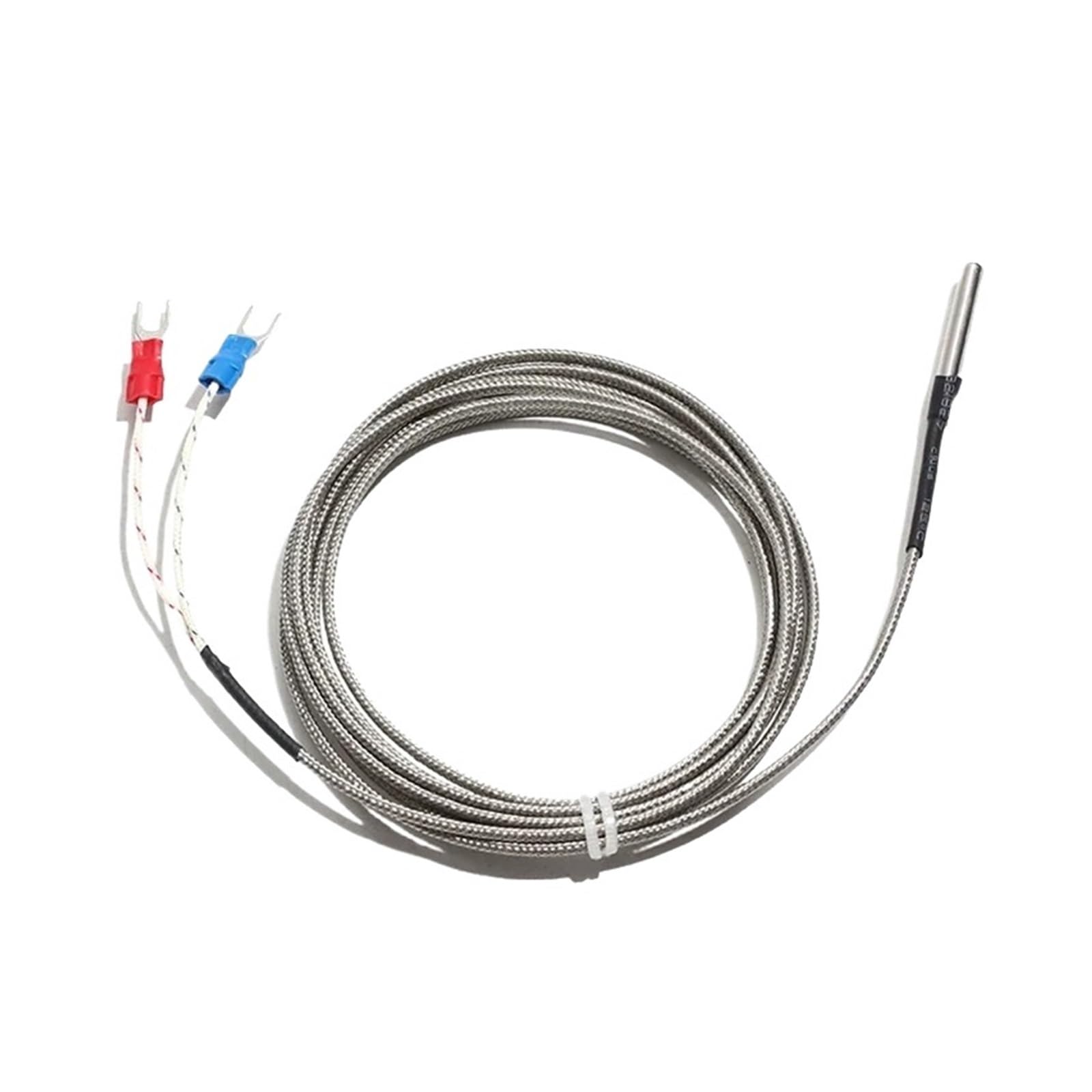 Termopar de prueba de temperatura de acero inoxidable tipo KJ PT100, sonda del Sensor de 4x30MM, cable de PTFE blindado de 1M, 2M, 3, 5M(PT100,Cable Length 5m)