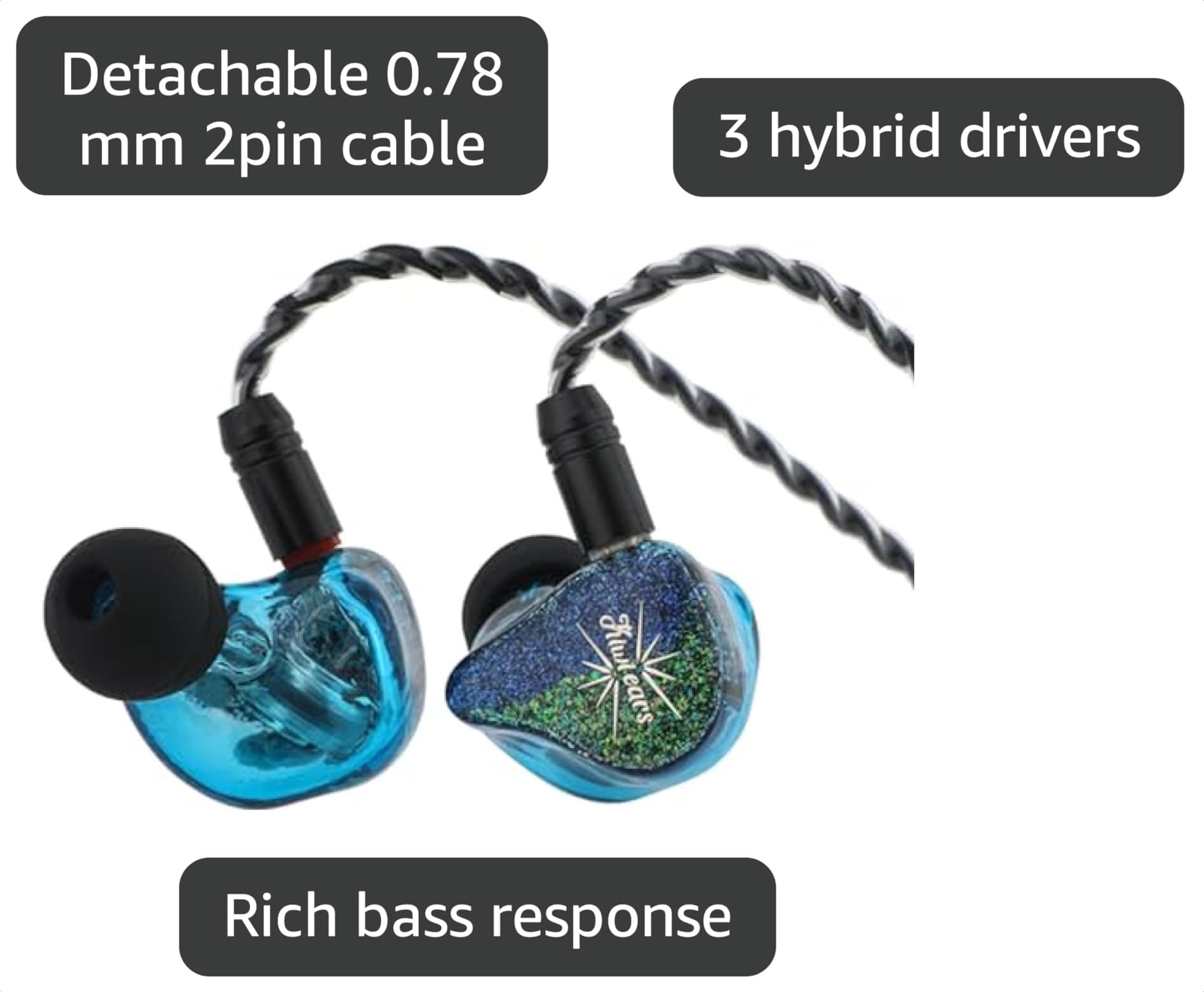 Amazon.com: Linsoul Kiwi Ears Forteza in Ear Monitor, 1BA + 2DD