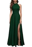 Women's Halter Neck Sexy Split Cocktail Party Maxi Long Formal Dress