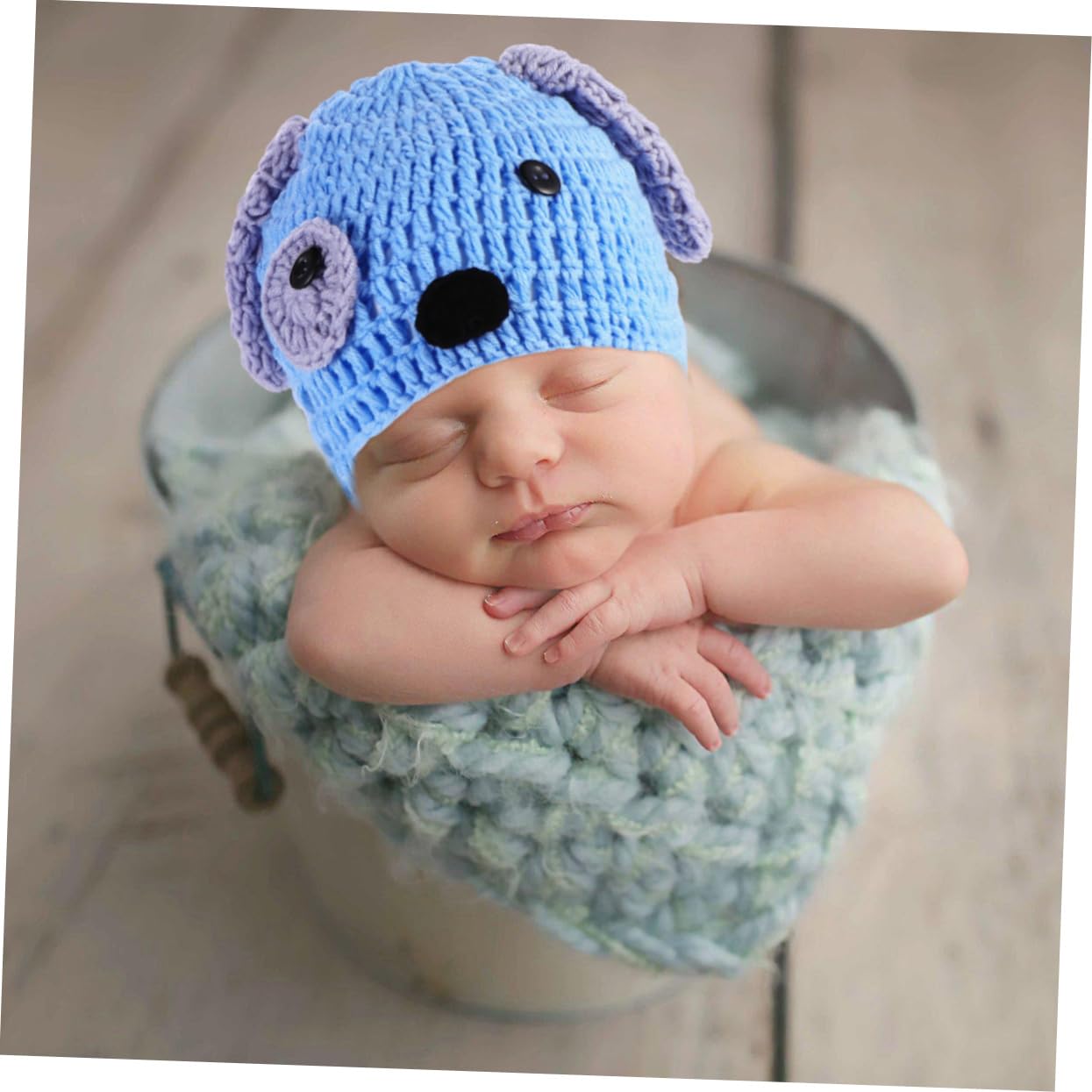 Didiseaon Ropa De De Perrito Para Bebés De Conjunto De Fotografía Sombrero Pantalones Cortos Azul