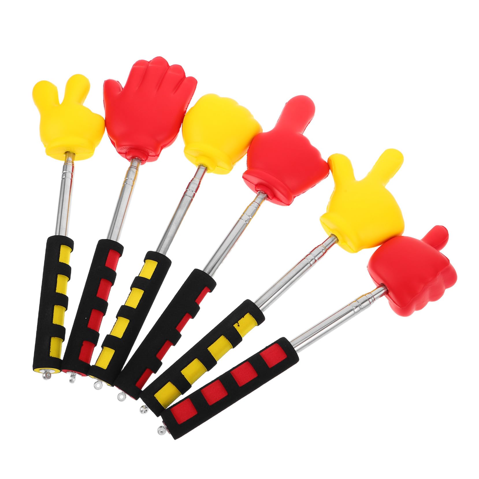 6 Punteros Extensibles para Profesores, Puntero de Lectura Forma de Mano para Niños, Ajuste Telescópico y Seguro para Aula y Actividades Interactivas