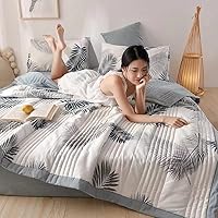 Couvre-lit 220x240cm.couette Matelassée Avec 2 Taies D'oreiller De