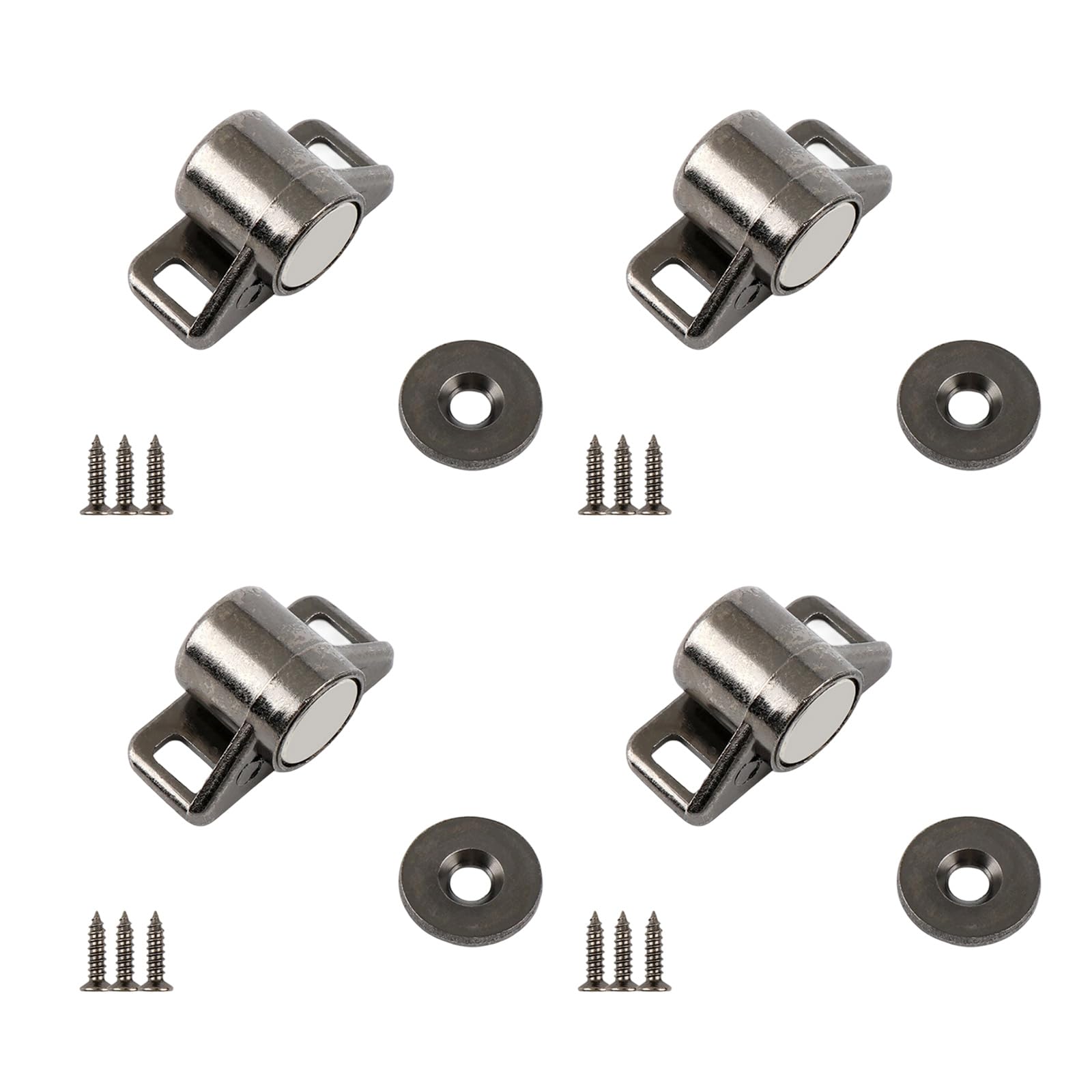 Kalttoy B 4Pcs Zincs Alloys Door Catches Concealed Mounting Cabinet Door Stopper Cupboard Closing Furniture Hardware Athroom Kitchen Cabinet Stopper