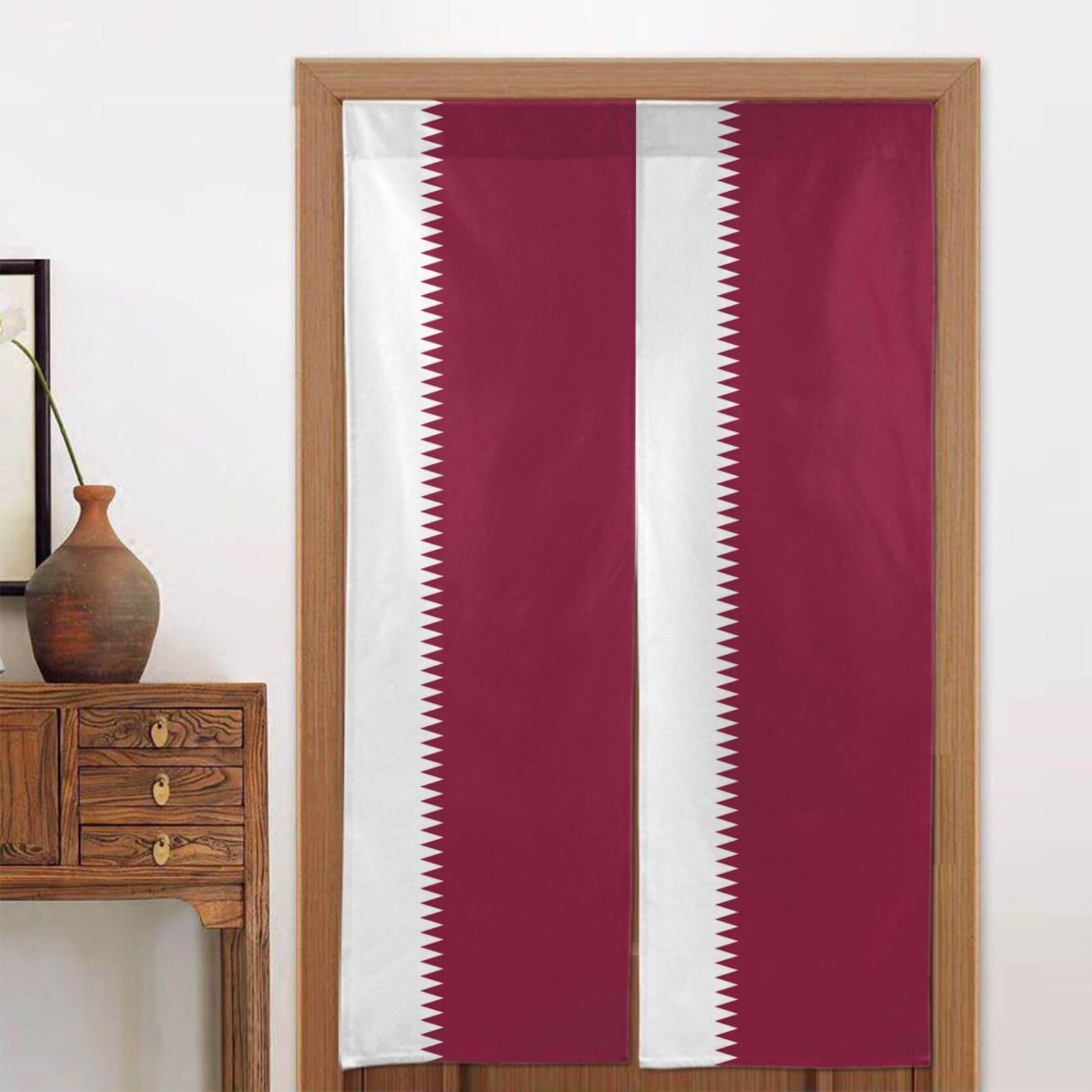 CNTDBU Qatar flag Door Curtain 34x56 Inch-Room Divider Panel for Privacy, Entryway Screen for Kitchen Bedroom
