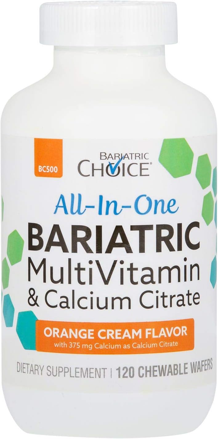 Bariatric Choice All-in-One Bariatric MultiVitamin with 375 mg Calcium Citrate, Orange Cream (120ct)