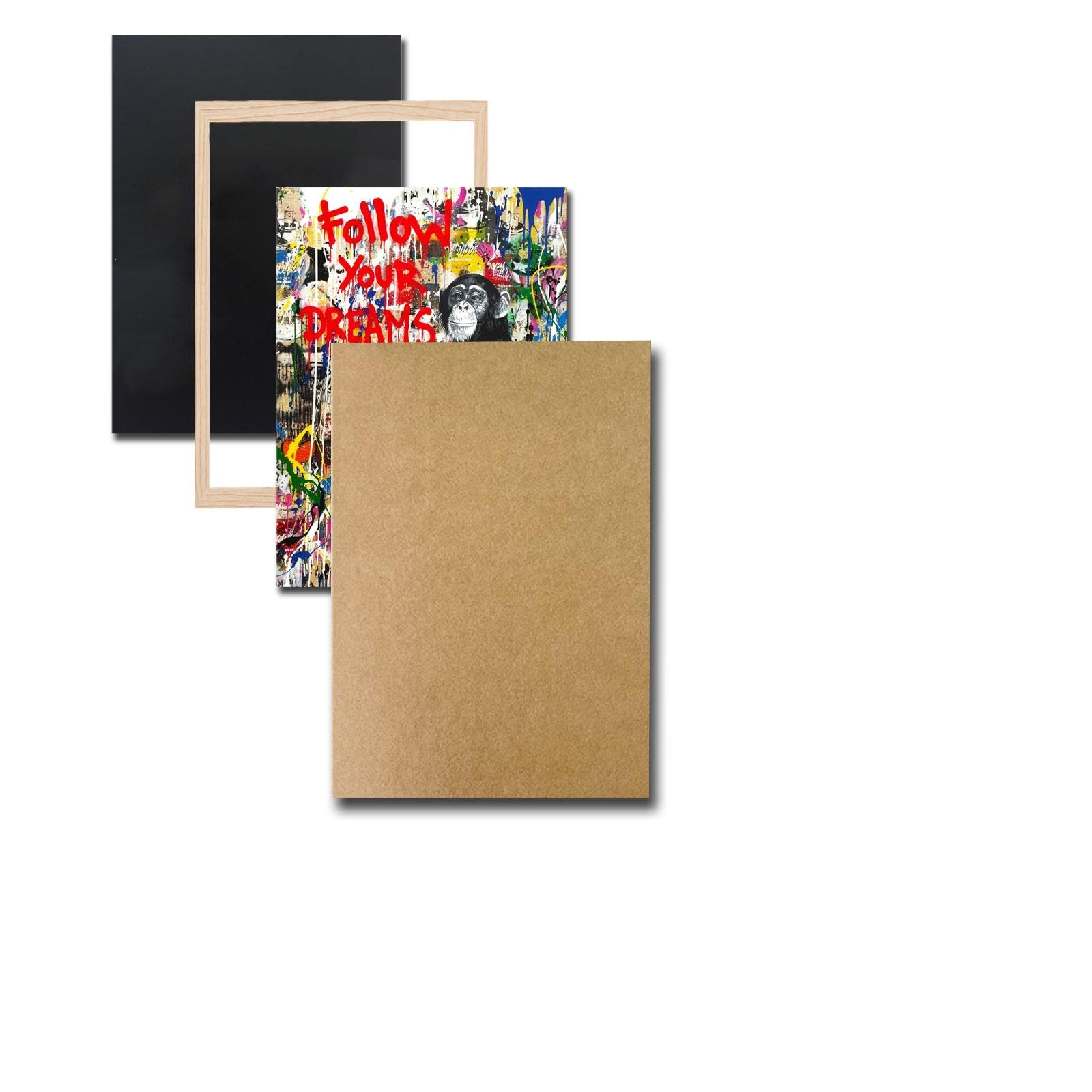 Abstract drijvend zwart goud gaas canvas schilderij print