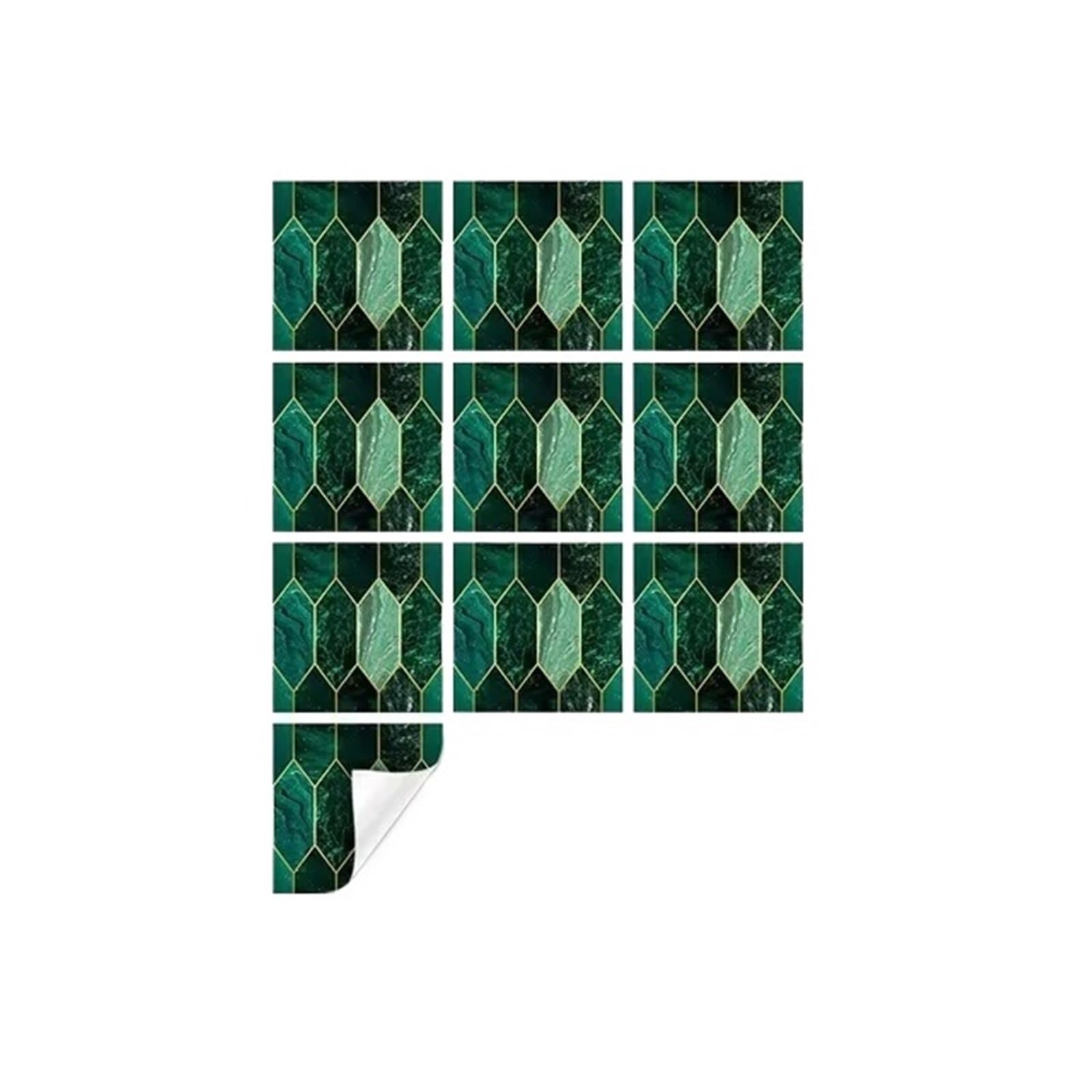 Wall Tile Sticker Tile Stickers Vinyl Wall Sticker for Living Room Kitchen Bathroom Toilet Bar Modern Luxury Home Decor Green Gilding Marble PVC Adhesive(Size2)