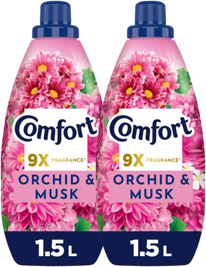 Concentrate Fabric Softener, Orchid & Musk, 1.5L x 2, 9x Fragrance