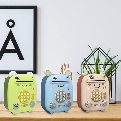 Miniatura 7 de Mersuii Alcancía electrónica tarro de dinero de animales de dibujos animados con mini cajero automático musical para niños banco de dinero de gran