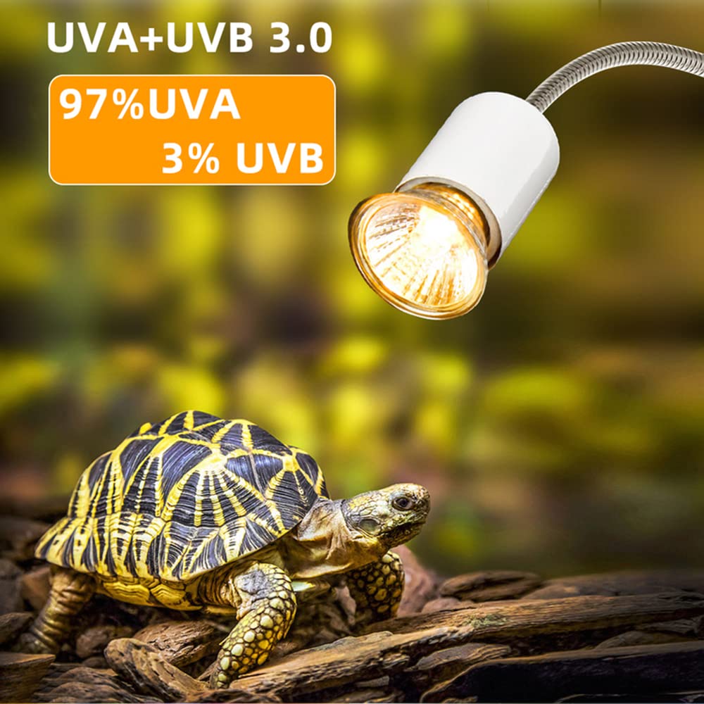 Lampada UVB UVA Per Tartarughe E Rettili PewinGo - Doppia Lampadina Con Morsetto 360° Per Terrario - Foto 9