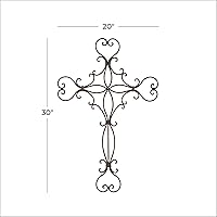 Vista 6 de Deco 79 Decoración de pared con diseño de cruz de metal, 19 x 0 x 29 pulgadas, negro