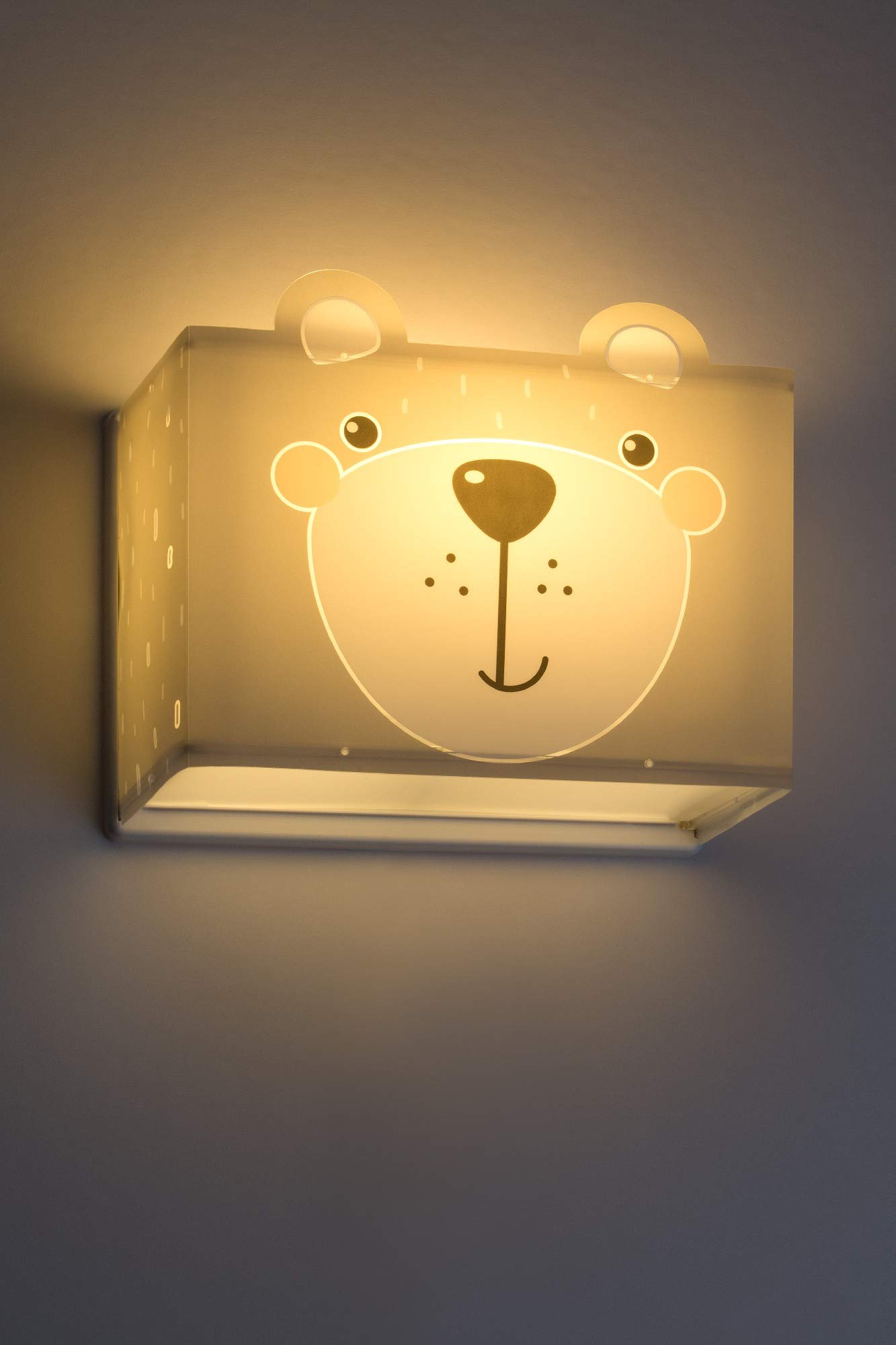 Dalber kinder Wandlampe, Kinderlampe Wandleuchte, kinderzimmer Little Teddy Bär Tiere, grau, 64578, E27