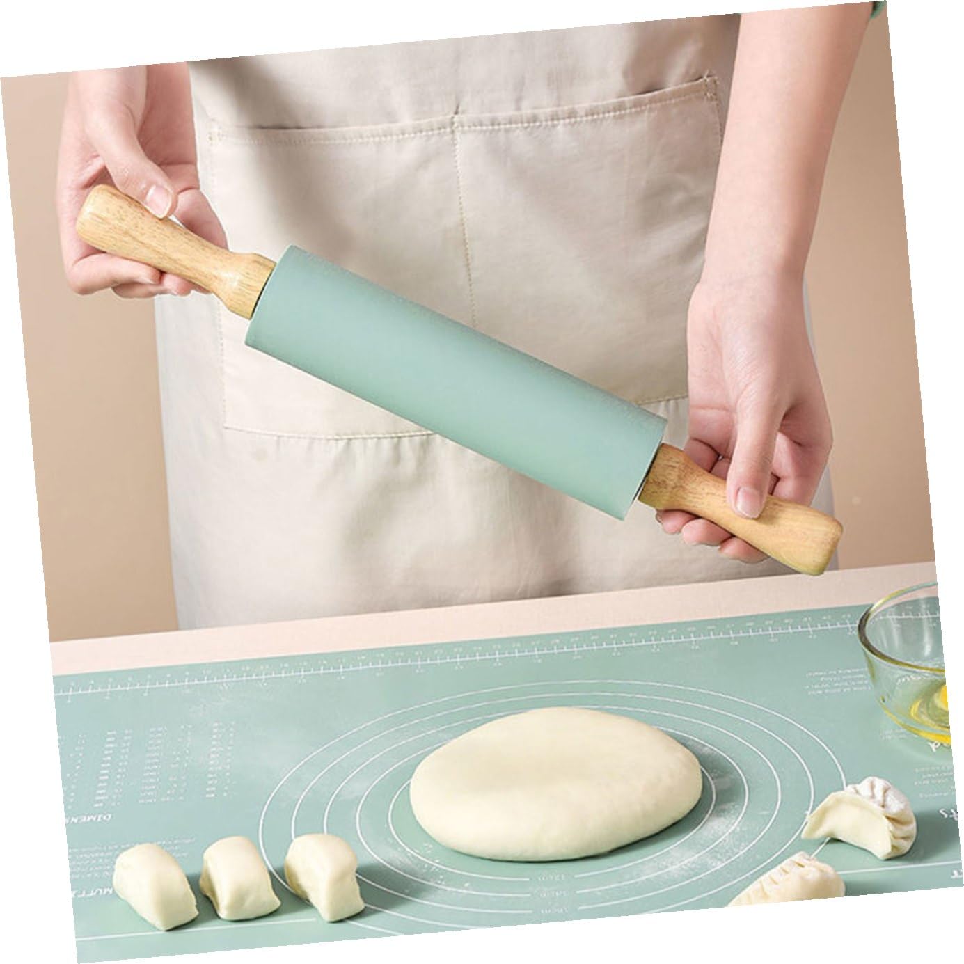 Kichvoe Silikon-backmatte für Kuchenbrot und Gebäck Zusammen mit Einem für Teigkneten Pizza und Brotzubereitung Rutschfest und Wiederverwendbar