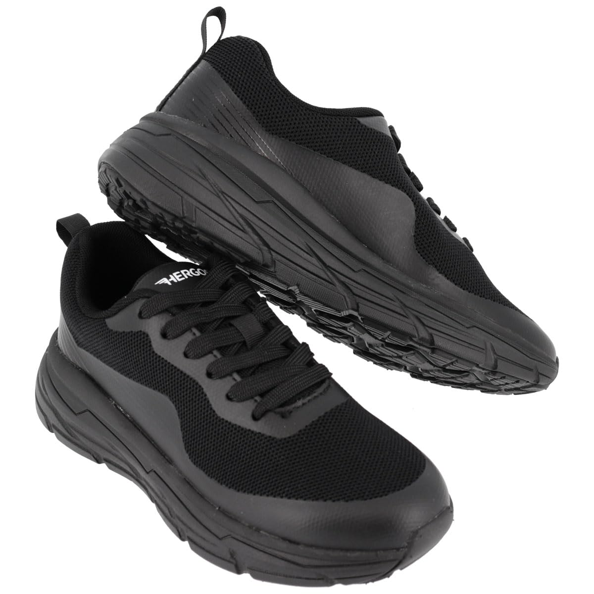 Hergos H3820 - Sneaker Leggera, Morbido Tessuto, Suola Flessibile Antiscivolo e Soletta Estraibile - Tessuto Nero