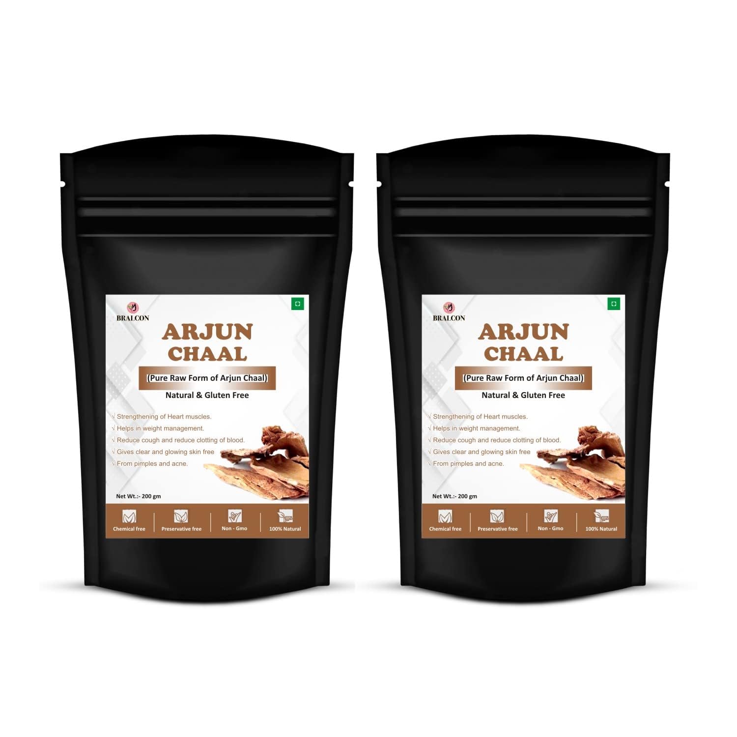 Chaal - 200g(Pack of 2) | 100% Pure and Natural Terminalia Arjuna |Arjun bark/Chaal for eating Used to Maintain Blood Pressure, Strengthening of Heart Muscles