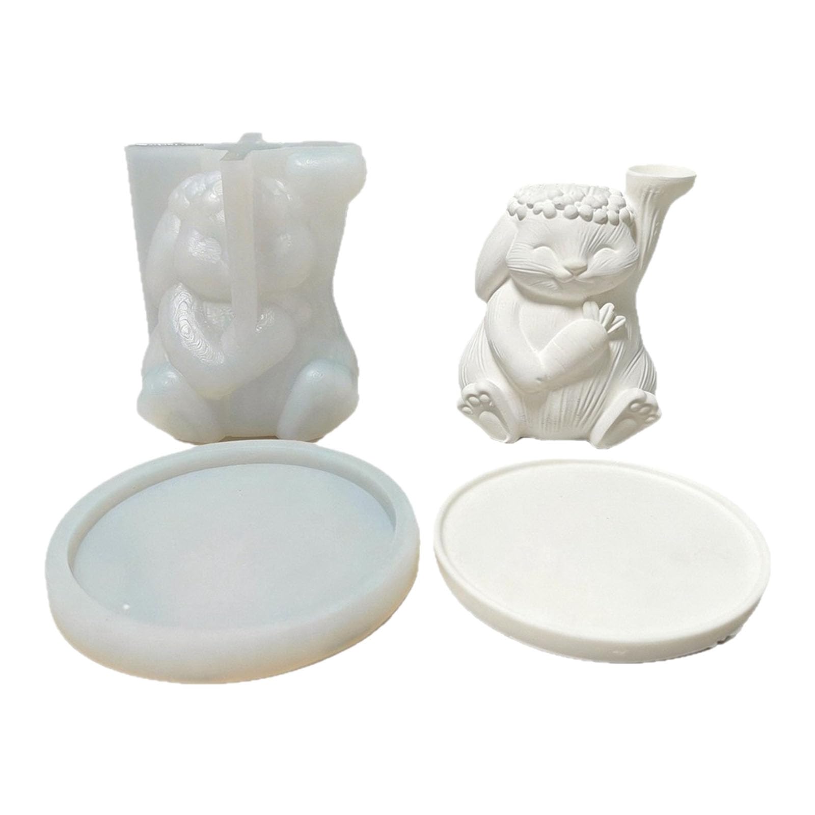 Msioytog Detailed Floral Rabbits Silicone for Creating Unique Jewelry Dishes Silicone Jewelry Tray Moulded Craft Moulded