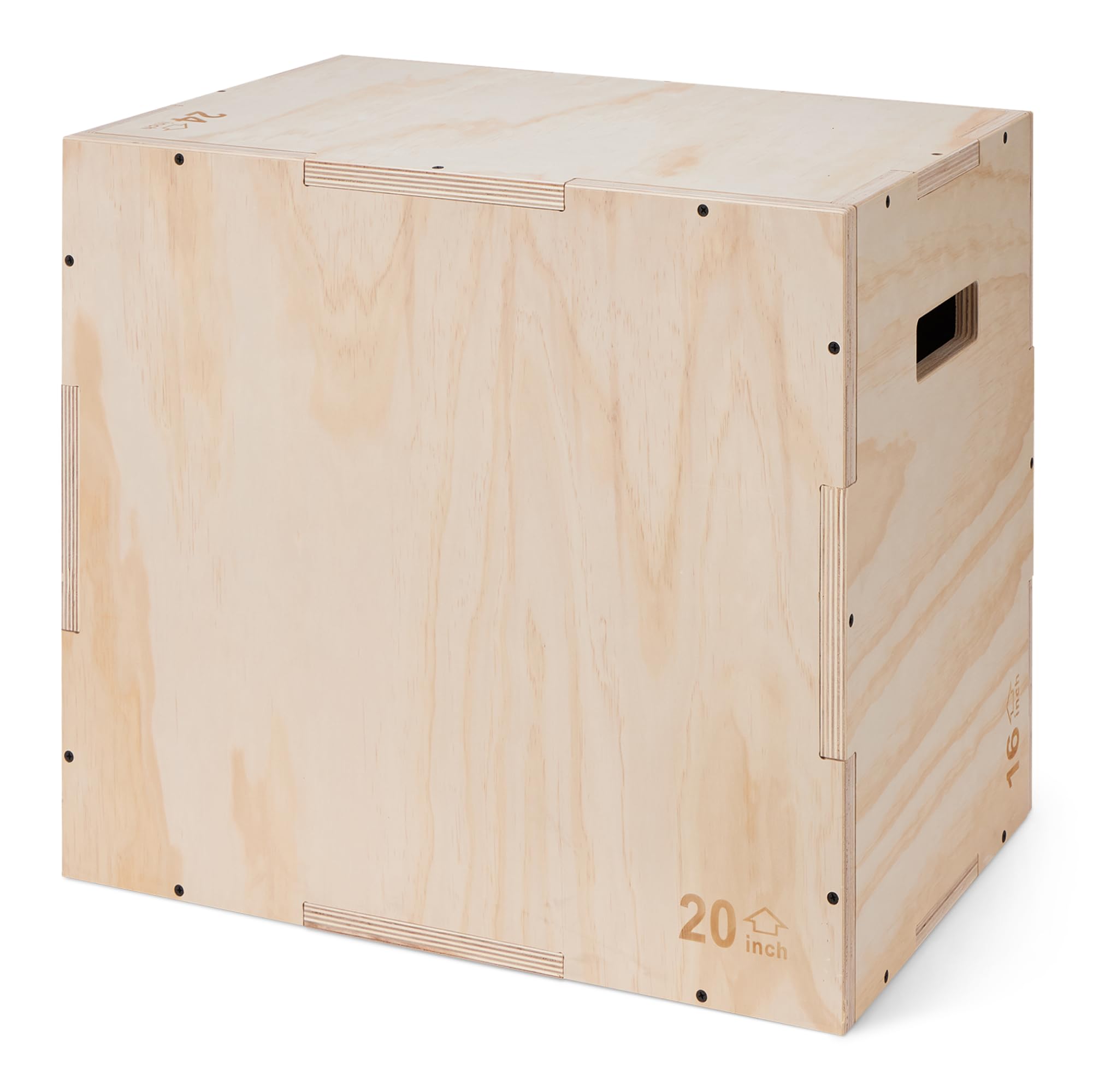 Amazon Basics Plyometric Jump Box, Plyo Box Jumps for Home Gym, 24"x20"x16"