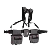 GOTOTOP Men's Tool Belt, 600D Oxford Fabric, Tool Belt Bag with Adjustable Waist Strap, Grey, 29.53 Inches, Tool Belts for Construction