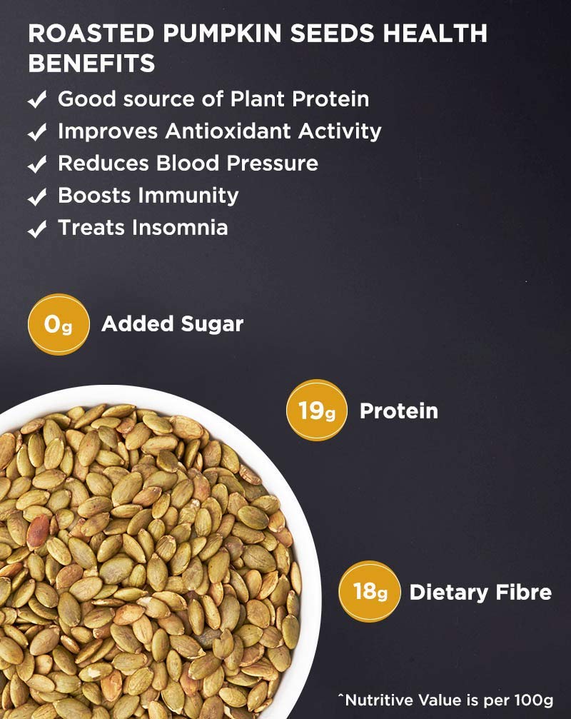 True Elements Roasted Pumpkin Seeds, 500g