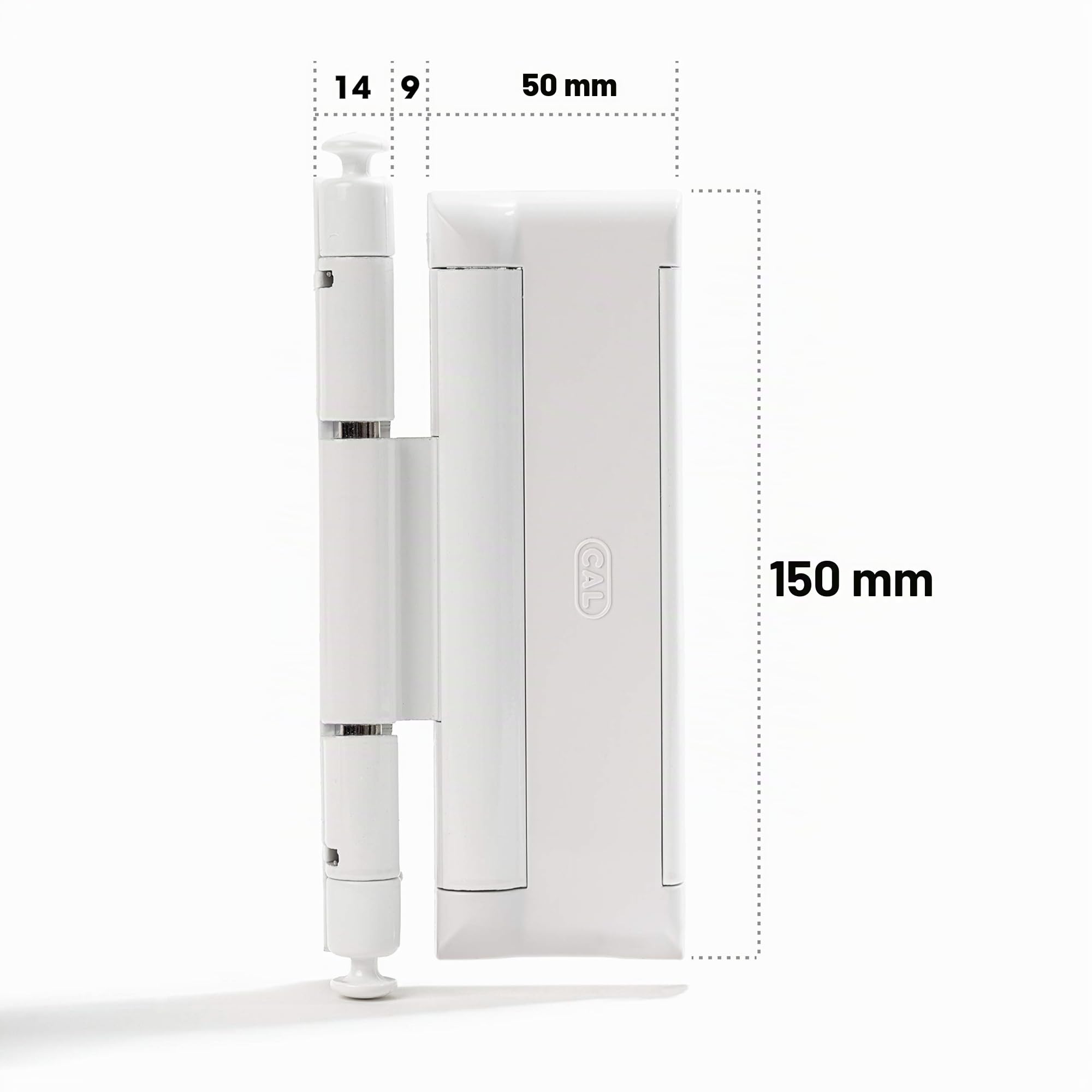 Cal Doublex XL - Blocco di sicurezza antifurto per finestre, sicurezza per porte e finestre - Con 2 cerniere in acciaio