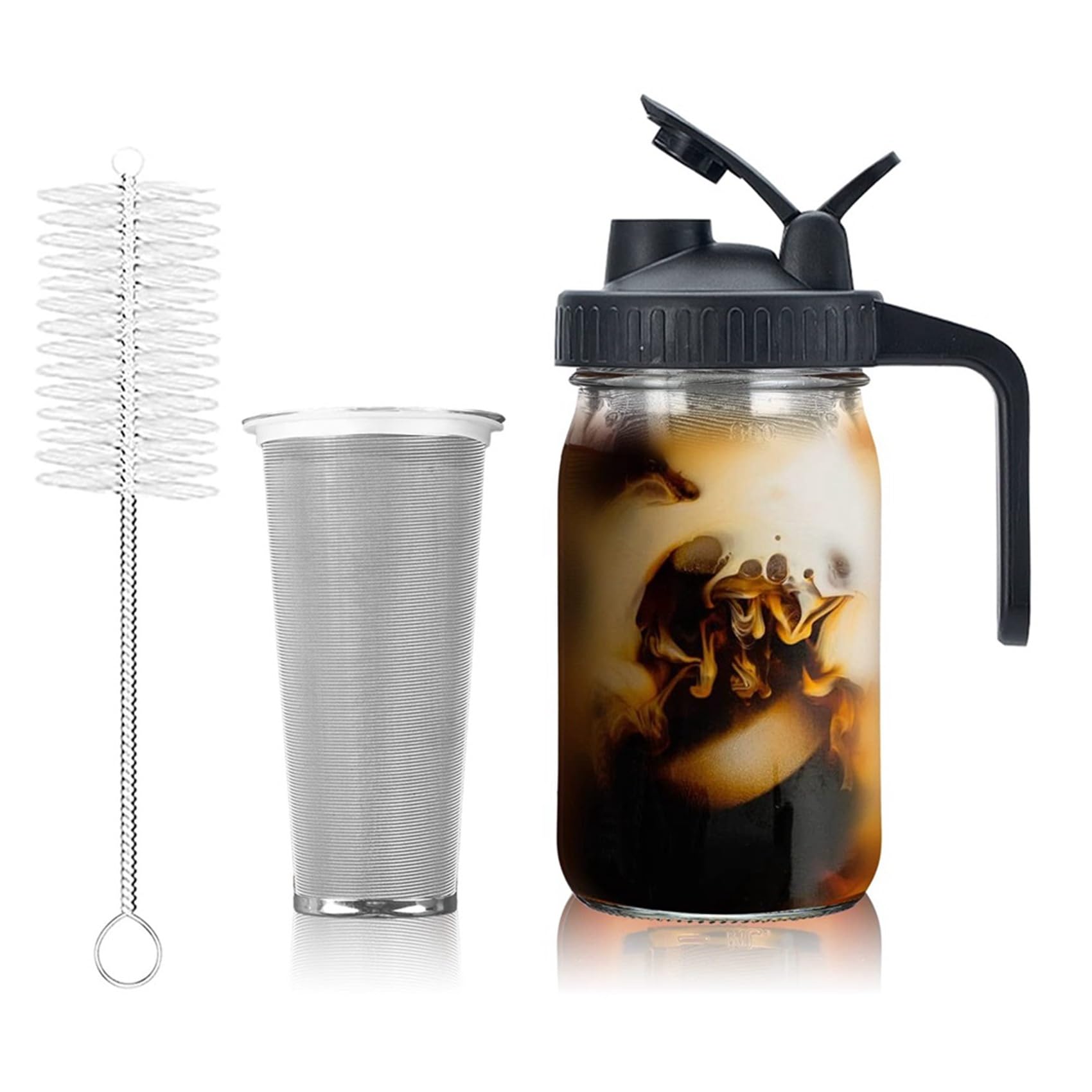 Cold Brew Coffee Maker Cold Brew Coffee Maker Filter with Stainless Steel Super Densse Filter for Iced Brew Coffee, Ice Tea A