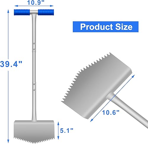 Miniatura 3 de Herramienta de cortacésped con agarre en T y diente de sierra, herramienta manual para bordear césped, pala de bordes, bordeadora de césped para