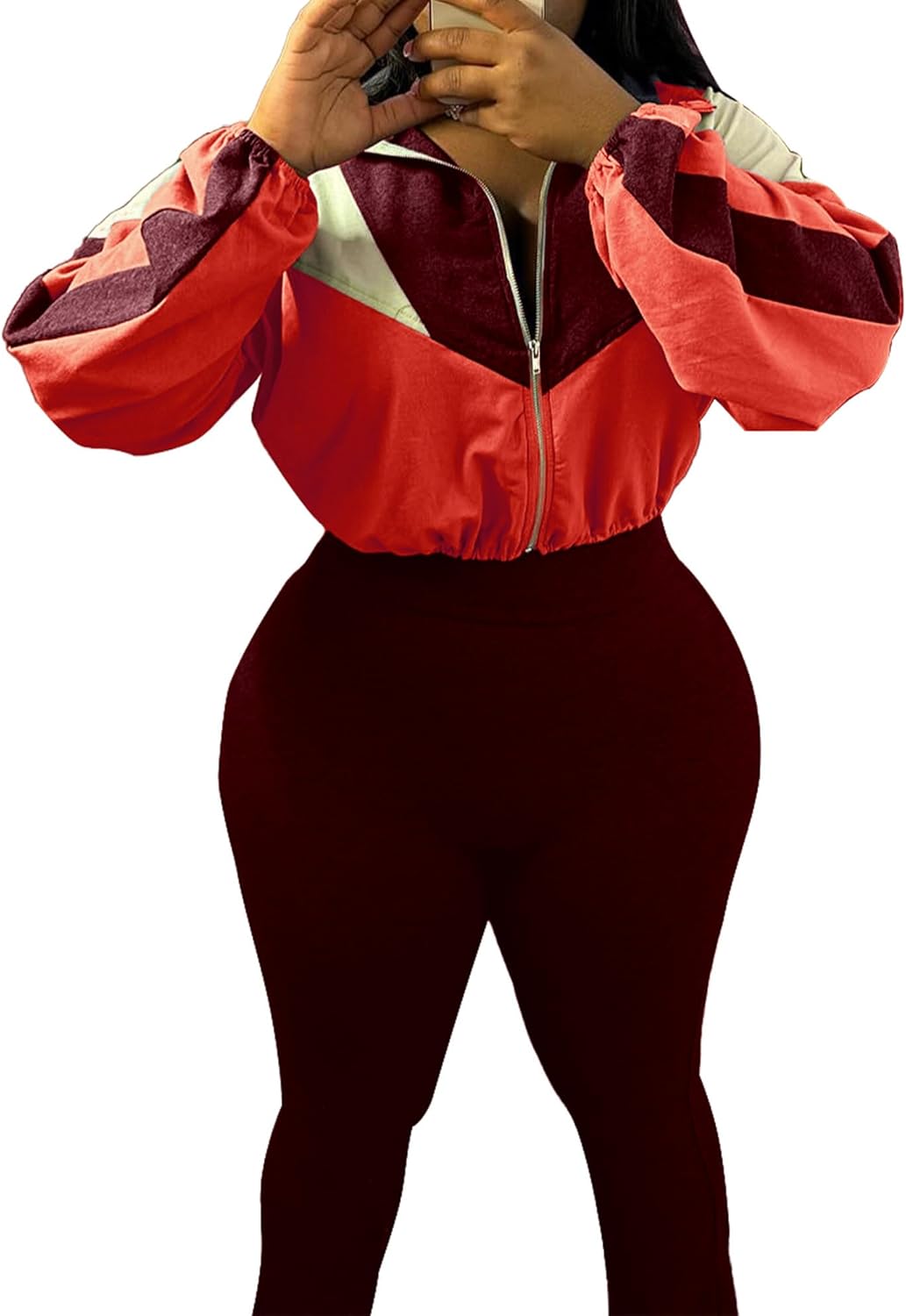 Women's 2 Piece Tracksuit Fall 2025 Long Sleeve Zip Up Jacket Flared Leggings Outfits Jogger Sweatsuit Sets - Image 4