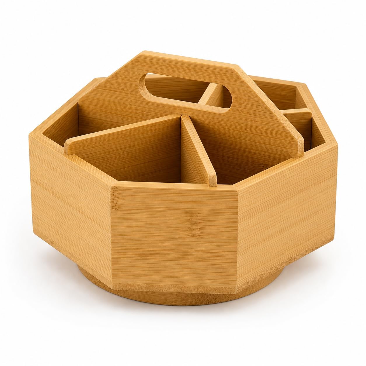 AMUSEBY Bamboo Rotating Art Supply Holds, Holder Desk Organizer
