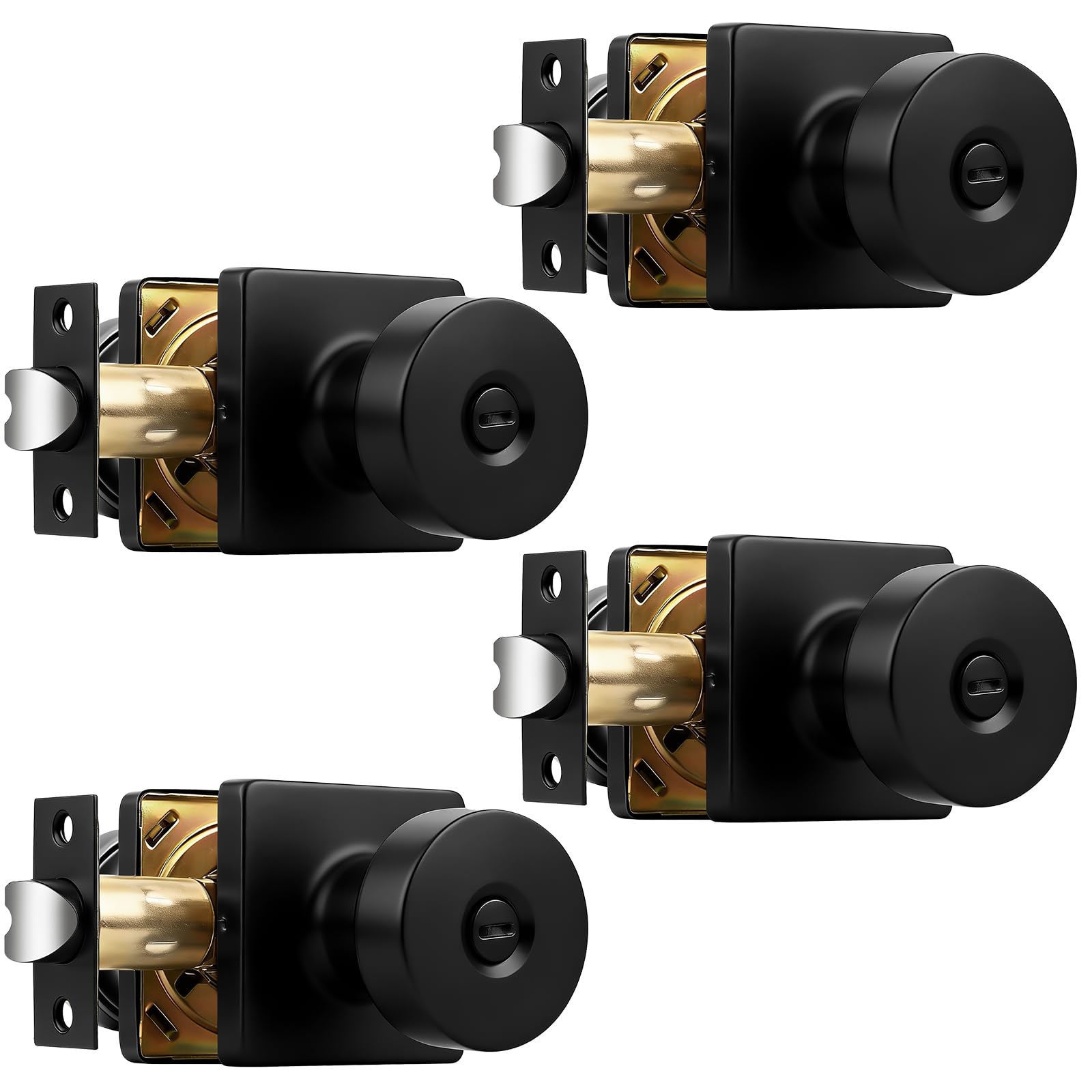 Keyless Door Knobs - Matte Black Privacy Handles -11