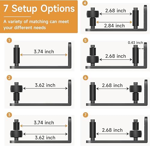 Miniatura 3 de Guía de piso de puerta corrediza de granero, herrajes ajustables para puerta de granero, diseño de fondo plano al ras, diseño de borde redondeado,