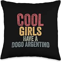 Vista 1 de Cool girls have a dogo argentino dog dogs dog owners Throw Pillow