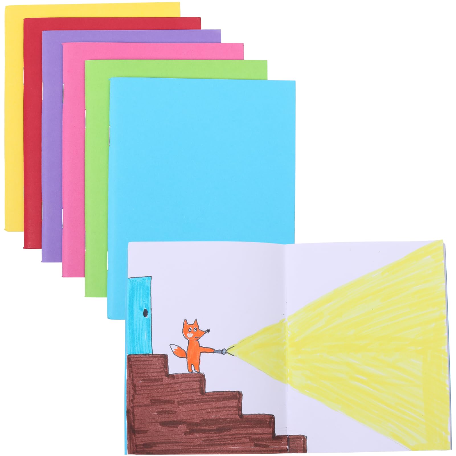 Apprabbr Paquete de 96 libros en blanco para que los niños escriban historias, mini cuadernos a granel pequeños diarios sin forro para estudiantes, dibujo, bocetos, 24 hojas/48 páginas (cubiertas