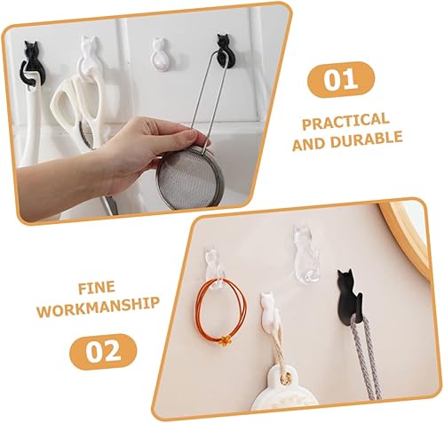 Miniatura 9 de BUGUUYO Gancho de cola de gato, llavero de dibujos animados, para guitarra, cejilla, toalla, colgador de pared, ganchos creativos, ganchos de