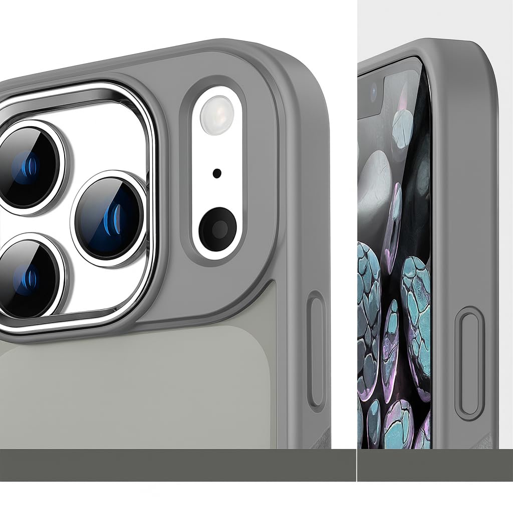 Custodia magnetica per iPhone 17 Pro Max - Forte chiusura magnetica N52, protezione di grado militare, custodia opaca sottile traslucida con cavalletto integrato, compatibile con ricarica
