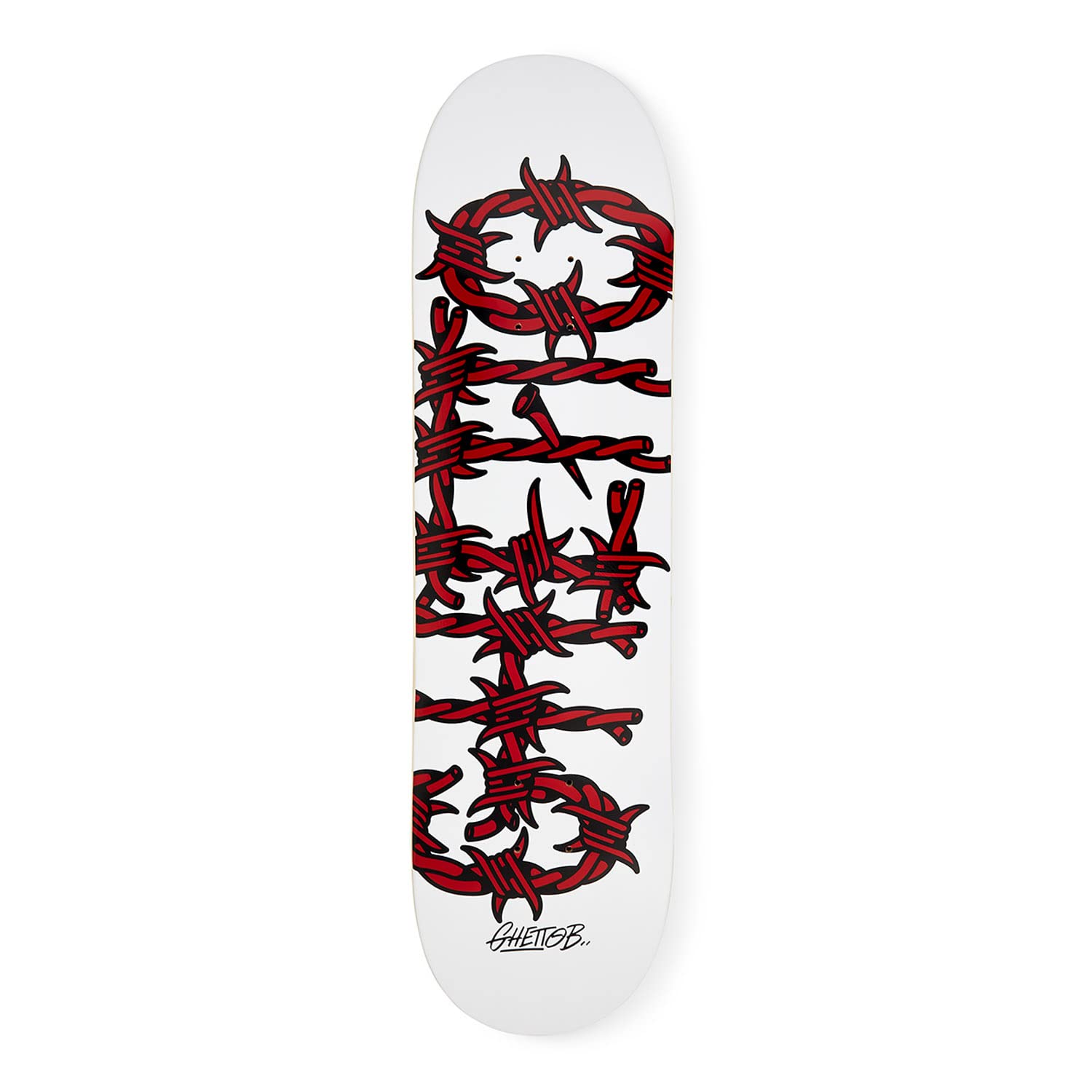 GHETTOBLASTER Tavola Skateboard Professionale, Principianti, Bambini, Adulti, Tavola in Acero 7 Strati, Grip nero, Peso Max 90kg, Modello barded Wire Red 8.25”