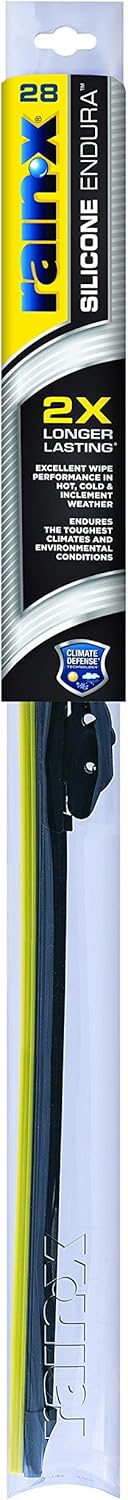 Rain-X 830128 Silicone Endura Wiper Blades, 28 Inch Windshield Wipers (Pack of 1), Automotive Replacement Windshield Wiper Blades With Two Times Longer-Lasting Resilient Silicone Rubber Squeegee